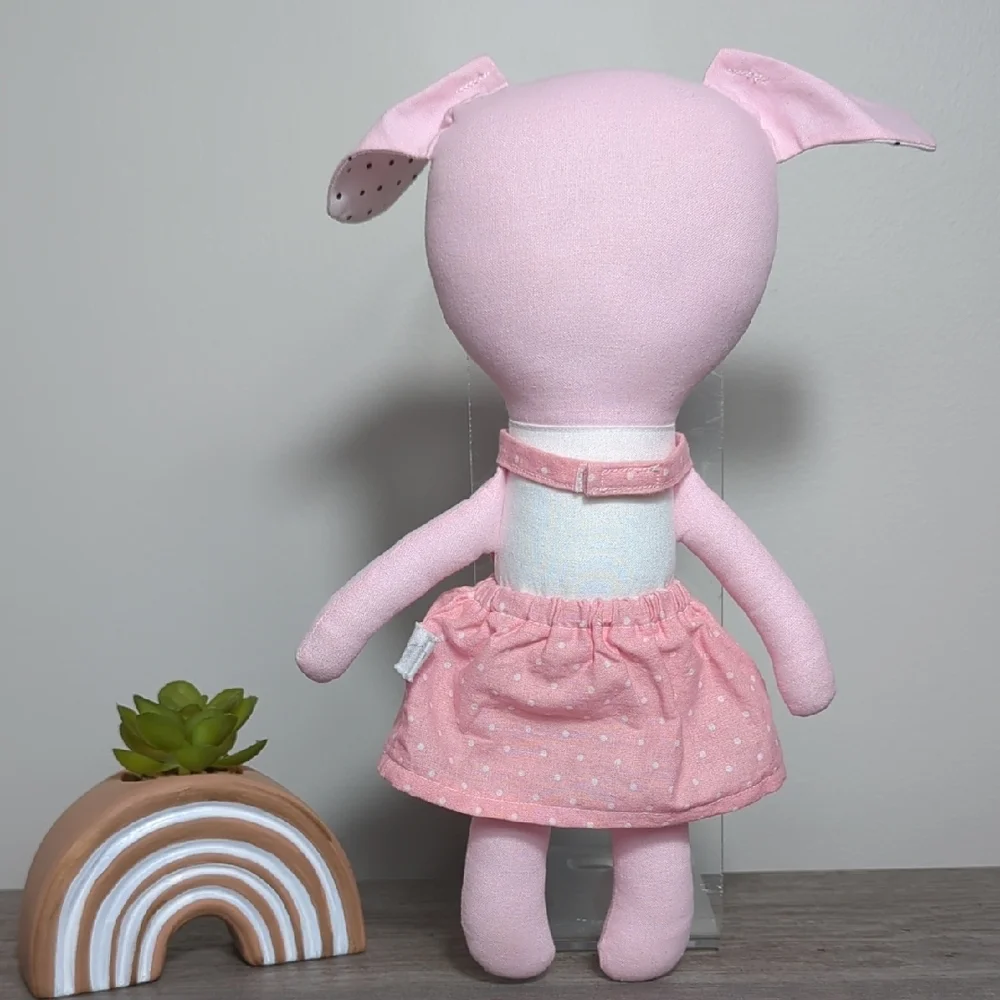 Buttercup Avenue Pink White Plush Unicorn‎ & Piglet Dolls Pair 2 Modern Handmade